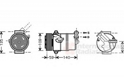 VAN WEZEL 3700k446 -  Компрессор, кондиционер